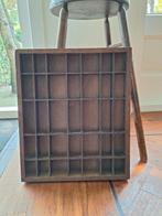 Vintage houten letterbak, bruin, 80's, Ophalen of Verzenden