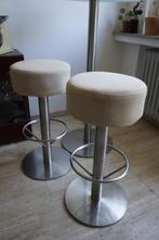2x bistro barstoel barkruk glas chroom, 1 kruk, Ophalen of Verzenden, Gebruikt