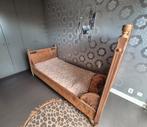 Antiek Houten Eenpersoonsbed (100x210), Huis en Inrichting, Slaapkamer | Bedden, Eenpersoons, Bruin, 210 cm, Hout