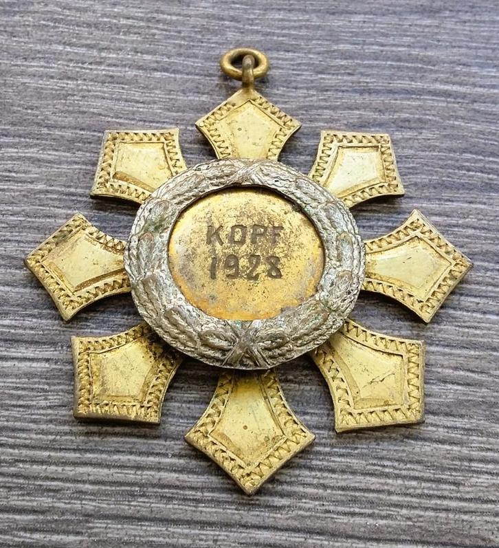 Jaar 1928 Medaille Schutterij Schuttersgilde Schietclub, Postzegels en Munten, Penningen en Medailles, Overige materialen, Buitenland