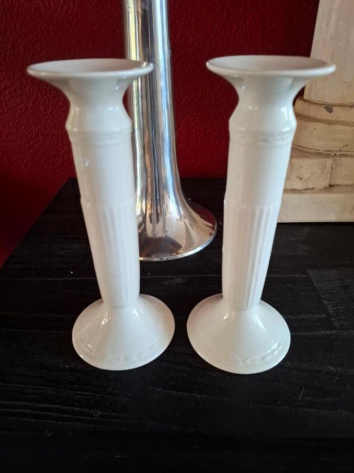 Wedgwood Kandelaars - Set van 2 - 21 cm, Antiek en Kunst, Antiek | Kandelaars, Keramiek of Aardewerk, Ophalen of Verzenden