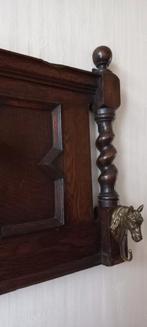 Mooie kapstok met koper paardenhoofden, Antiek en Kunst, Ophalen, Rechthoekig