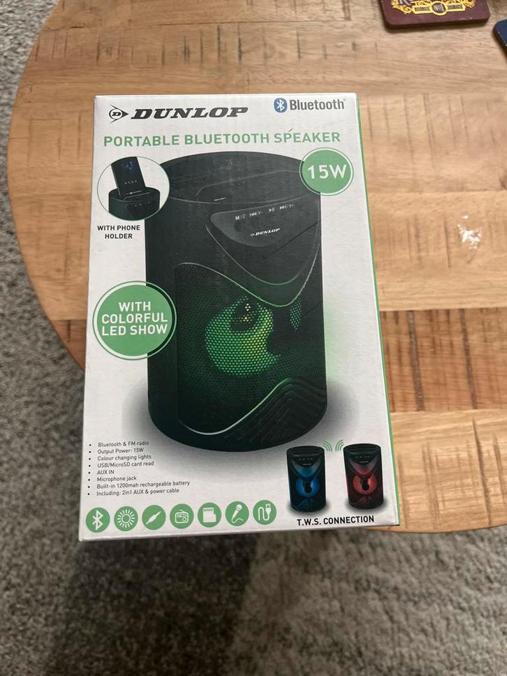 Dunlop Draagbare Bluetooth Speaker - Nieuwstaat, Audio, Tv en Foto, Luidsprekers, Zo goed als nieuw, Overige typen, Minder dan 60 watt