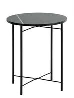 Bijzettafel marmerlook zwart, Huis en Inrichting, Tafels | Bijzettafels, 45 tot 60 cm, Minder dan 55 cm, Metaal of Aluminium, Rond
