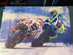 Rossi vs Marques op canvas print, Gebruikt, 50 tot 75 cm, Ophalen of Verzenden, Print
