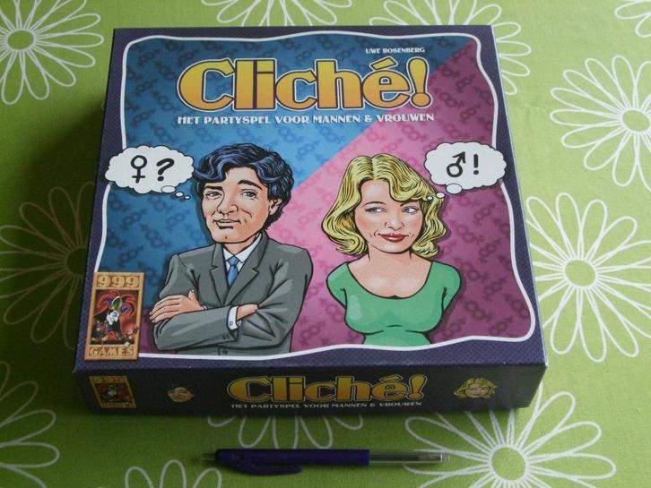 Cliché - het partyspel voor mannen & vrouwen, Hobby en Vrije tijd, Gezelschapsspellen | Overige, Zo goed als nieuw, Drie of vier spelers