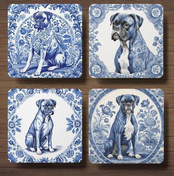 Boxer Delfts Blauw onderzetters met houder beschikbaar voor biedingen