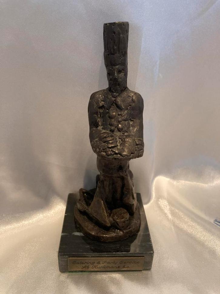 Bronzen Beeld Kok/Cateraar,Jaap Hartman Myron Bronsgieterij, Antiek en Kunst, Kunst | Beelden en Houtsnijwerken, Ophalen of Verzenden