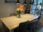 Eiken whitewash eettafel 210 x 100, Huis en Inrichting, Tafels | Eettafels, Ophalen, 100 tot 150 cm, Eikenhout, 200 cm of meer