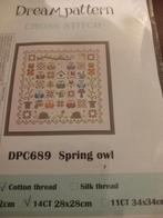 Borduurpakket - Lente Uil 14CT Aida, Hobby en Vrije tijd, Borduren en Borduurmachines, Ophalen of Verzenden, Nieuw, Handborduren