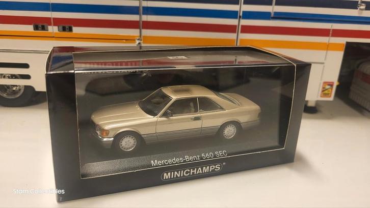 Minichamps Mercedes-Benz C126 560 SEC Bronze Met. Classic, Hobby en Vrije tijd, Modelauto's | 1:43, Zo goed als nieuw, Auto, MiniChamps