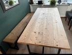 Mooie houten tafel - 200x90cm, Gebruikt, 200 cm of meer, Tafelblad, Grenenhout