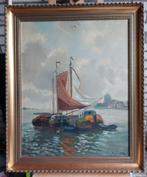 40x50cm,Botters op Zuiderzee/ IJSSELMEER voor anker,, Antiek en Kunst, Kunst | Schilderijen | Klassiek, Ophalen