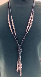 Ketting, donker sprankelende facet stenen, 2 losse strengen., Overige materialen, Overige kleuren, Met strass, Ophalen of Verzenden