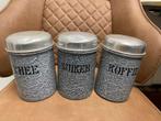 Vintage Voorraadblikken: Thee, Suiker, Koffie, Huis en Inrichting, Gebruikt, -, -, ?