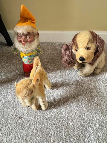 Vintage Knuffels: Lammetje, Hondje & Kabouter beschikbaar voor biedingen