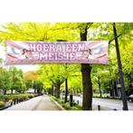Gevelbanner / spandoek hoera een meisje (09279), Versiering, Info@all4funbaarlo.nl, Nieuw, Ophalen of Verzenden