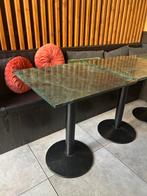 Groene natuursteen tafel (4), Huis en Inrichting, Tafels | Eettafels, Ophalen, Gebruikt, 50 tot 100 cm, Vierkant