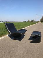 Artifort F773 Wave design fauteuil leer voetenbank F771, Huis en Inrichting, Fauteuils, Ophalen, Gebruikt, Nvt, Nvt