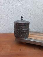 Verzilverd theebusje. Hooijkaas. Douwe Egberts. Brocant, Ophalen of Verzenden