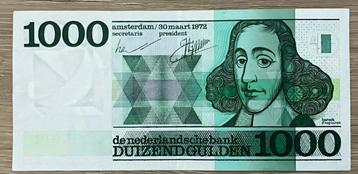nette 1000 gulden biljet 'Spinoza' uit 1972 beschikbaar voor biedingen