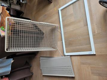 Ikea Pax 3 x draadmand, 1 glasplaat 100cm 