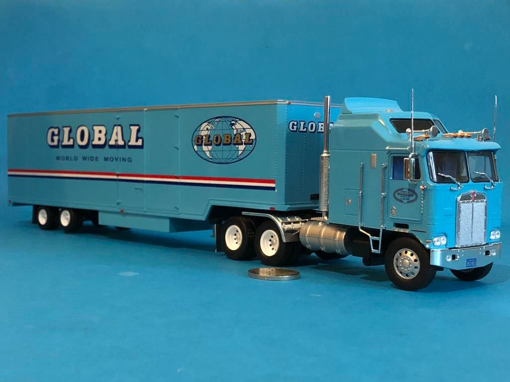 Kenworth K100 & trailer Global! Nieuw & doos! KIJK!, Hobby en Vrije tijd, Ophalen of Verzenden, Nieuw, Bus of Vrachtwagen, Overige merken