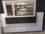 Tv Meubel, Ophalen, Kunststof, Hoogglans wit, 100 tot 150 cm