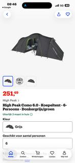 High Peak Como 6.0 Tent - 6 Persoons, Ophalen of Verzenden, Nieuw, Meer dan 6