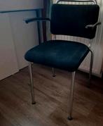 Gispen 1235 vintage stoel zwart ribstof, Huis en Inrichting, Stoelen, Ophalen, Zwart, Zo goed als nieuw, Eén