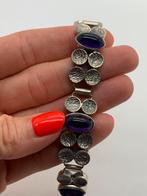 X660 Prachtige zilveren armband amethist Fins ontwerp, Ophalen of Verzenden, Zilver, Armband, Met edelsteen