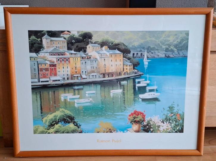 Ramon Pujol - La Terraza - Ingelijste Print, Antiek en Kunst, Kunst | Litho's en Zeefdrukken, Ophalen