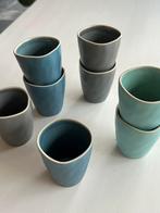 8 koffiekopjes blauw/grijs, Huis en Inrichting, Ophalen of Verzenden, Zo goed als nieuw, Overige stijlen, Kop(pen) en/of Schotel(s)