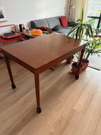Vintage uitschuifbare eettafel teak, Huis en Inrichting, Tafels | Eettafels, Ophalen, Gebruikt, 100 tot 150 cm, Teakhout