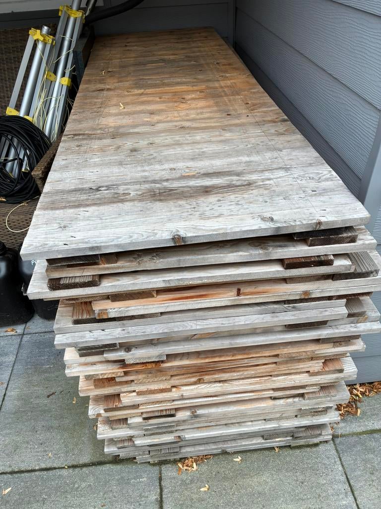 Vlonder schotten stelling planken, Doe-het-zelf en Verbouw, Ophalen, 25 tot 50 mm, Zo goed als nieuw, Plank