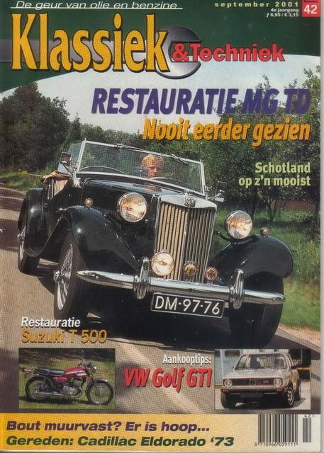 Klassiek & Techniek 42 2001 : MG TD T-type - VW Golf GTI MK1, Boeken, Auto's | Folders en Tijdschriften, Gelezen, Algemeen, Ophalen of Verzenden