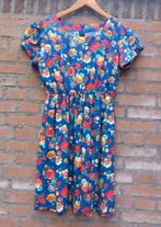 REAL VINTAGE 80's 90's blauw gebloemd katoenen jurkje M / 38, Maat 38/40 (M), Blauw, Ophalen of Verzenden, Zo goed als nieuw