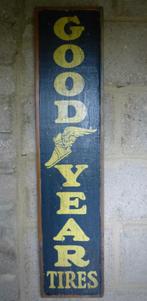 Handgeschilderd vintage houten bord / Good Year Tires, Verzamelen, Merken en Reclamevoorwerpen, Ophalen of Verzenden, Zo goed als nieuw