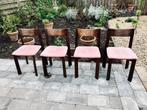 set van 4 vintage dining chairs, Lübke? Germany, Verzamelen, Retro, Huis en Inrichting, Ophalen