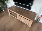 Houten TV meubel met opbergruimte, Ophalen, 100 tot 150 cm, Teakhout, Zo goed als nieuw