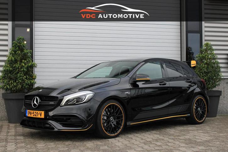 Mercedes-Benz A-Klasse AMG 45 4M Yellow Night Edition Memory, Auto's, Mercedes-Benz, Bedrijf, Te koop, A-Klasse, 4x4, ABS, Airbags