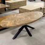 Mango visgraat tafel 220x105cm eettafel ovaal of recht, Ophalen, Vijf personen of meer, Modern, Rechthoekig