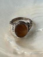 🔸 Oude zilveren ring met agaat, Sieraden, Tassen en Uiterlijk, Antieke sieraden, Ophalen of Verzenden, Zilver, Ring, Met edelsteen