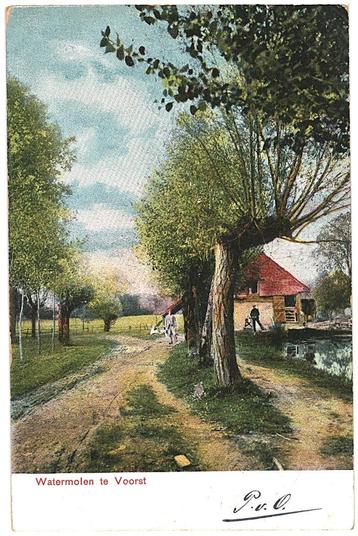 981753 Watermolen te Voorst Gld 1903 Gelopen met zegel  beschikbaar voor biedingen