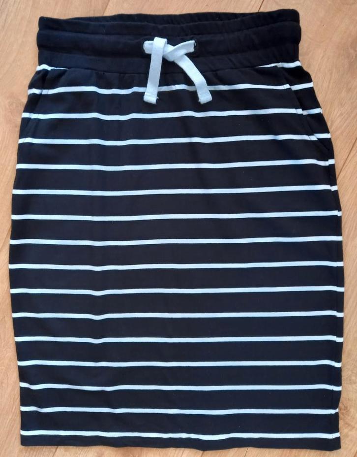 John Cabot rok/kokerrok zwart wit gestreept maat S/M, Kleding | Dames, Rokken, Nieuw, Maat 36 (S), Zwart, Boven de knie, Ophalen of Verzenden