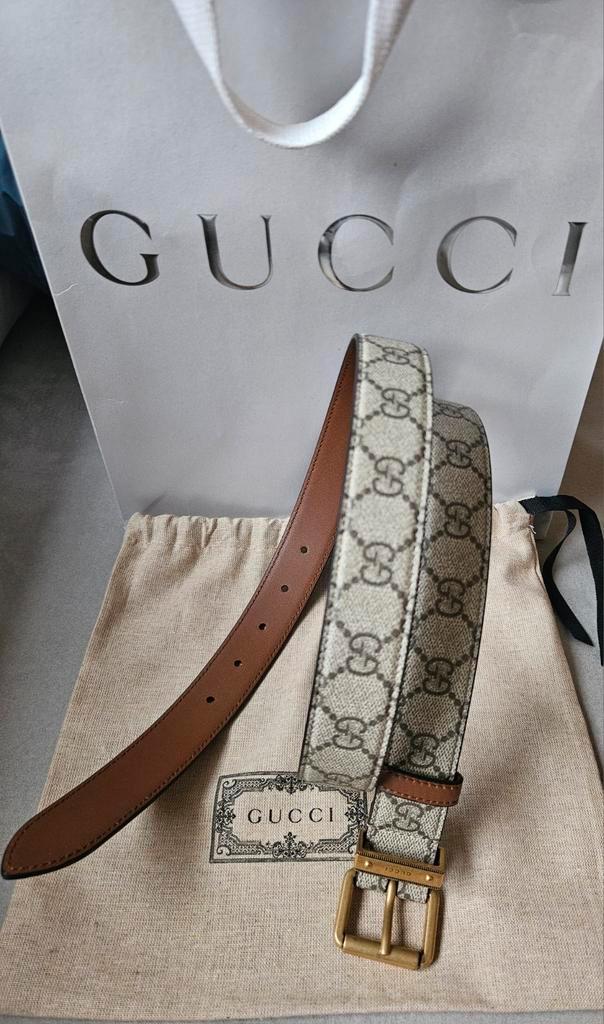 Nieuwe originele Gucci unisex riem bruin monogram 100cm, Kleding | Heren, Riemen en Ceinturen, Nieuw, Bruin, Ophalen of Verzenden
