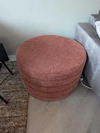 Grote poef/tafel velvet steenrood warme kleur, Huis en Inrichting, Banken | Voetenbanken en Poefen, Ophalen, Rond, Minder dan 50 cm