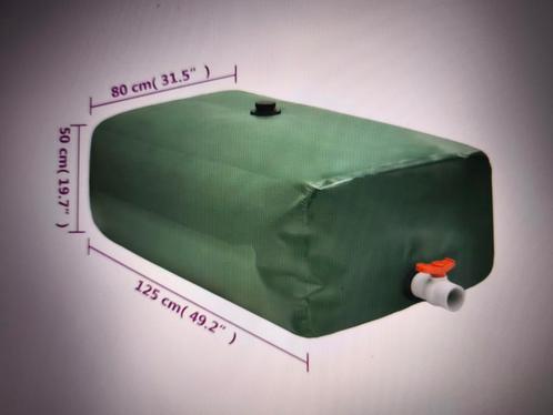 Watertank met kraan opvouwbaar 500 L PVC, Tuin en Terras, Regentonnen, Nieuw, Kunststof, 150 liter of meer, Met kraantje, Ophalen of Verzenden