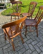 4x antieke Engelse Windsor houten stoelen 19e eeuw, Antiek en Kunst, Ophalen