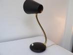 Fifties Bureaulamp, zwart/messing, Ophalen of Verzenden